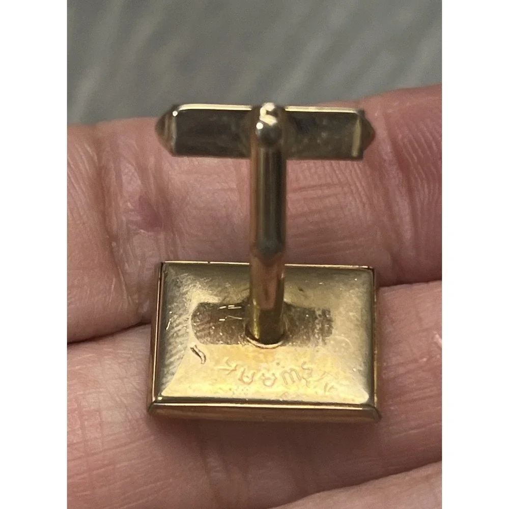 Vintage Gold Tone Envelope Design Cufflinks Mens Dress Shirt Jewelry